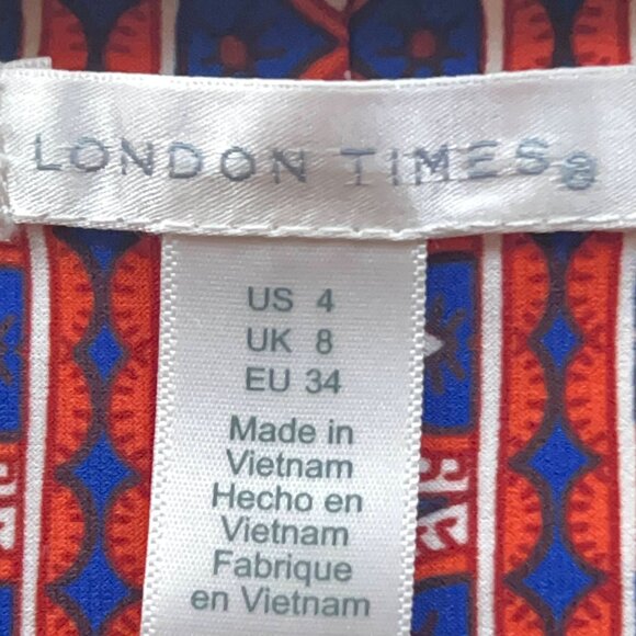 London Times Women Multicolored Paisley Short Sleeve Stretch Shift Dress 4 - Picture 8 of 10